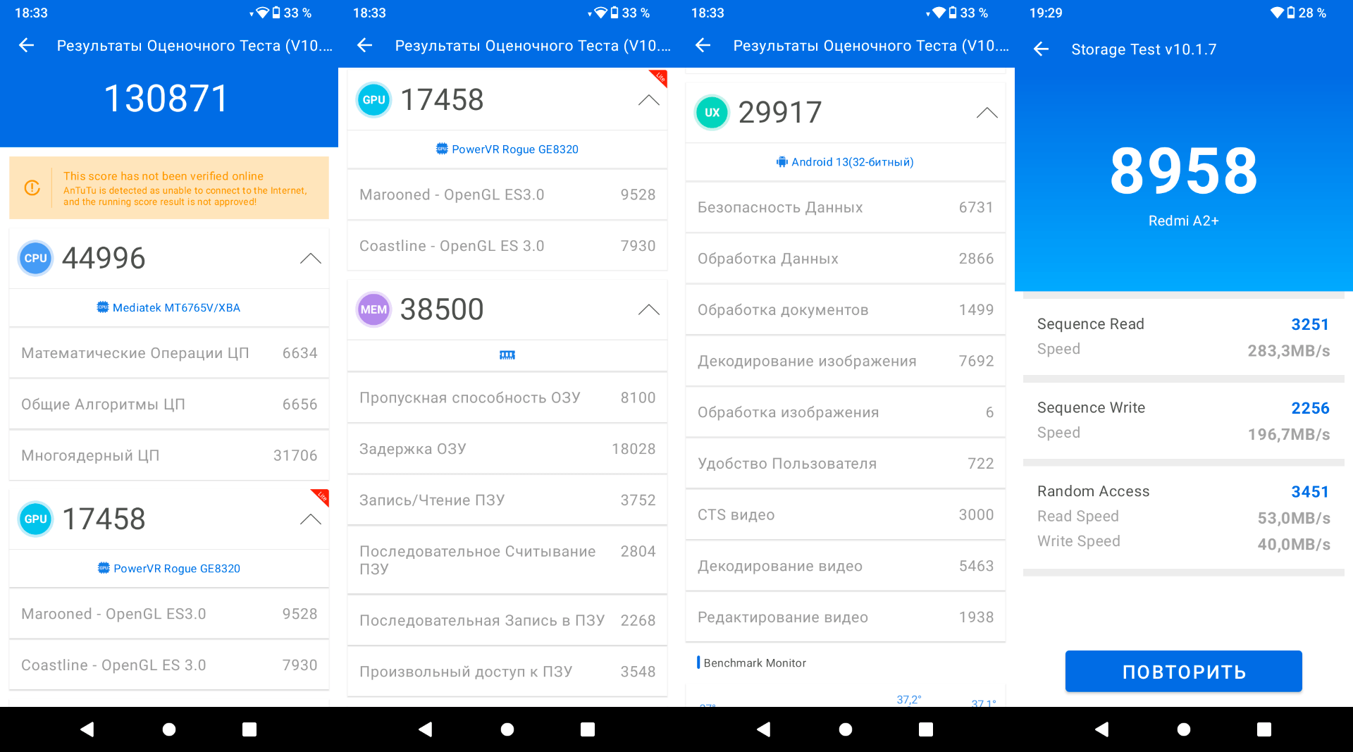 Тест Redmi A2 AnTuTu