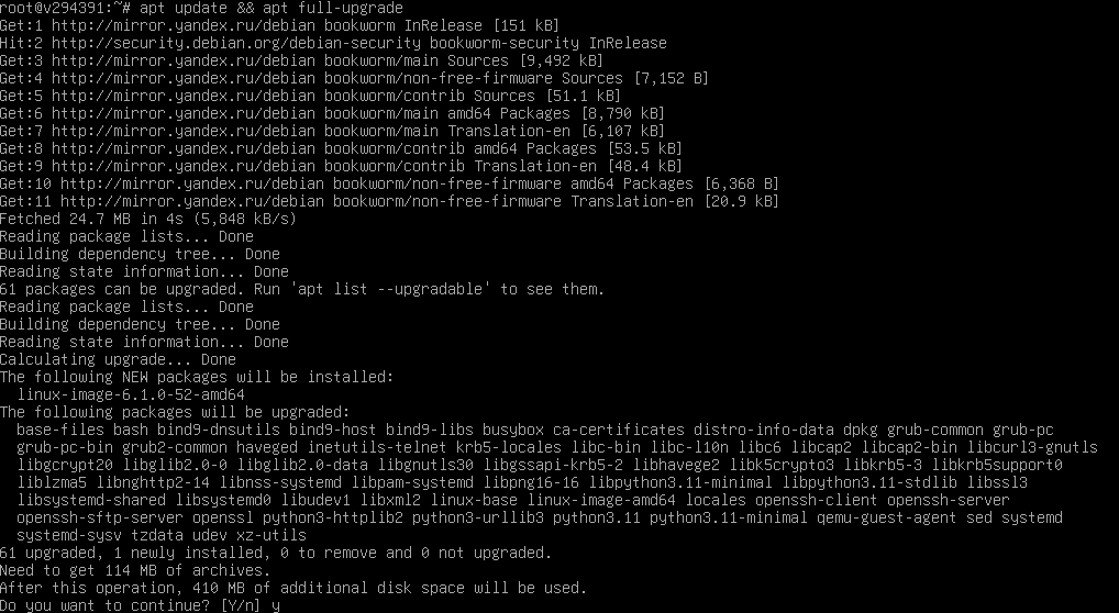 apt update apt full-upgrade