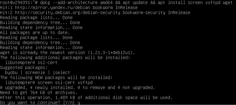 dpkg --add-architecture amd64