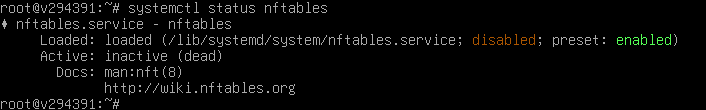 systemctl status nftables