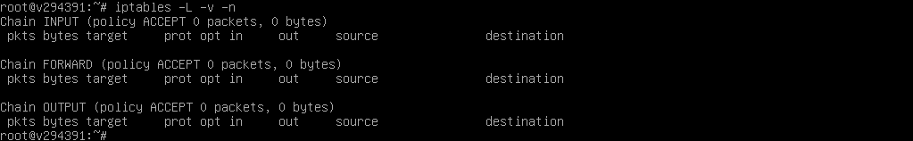 iptables -L -v -n