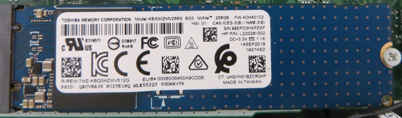 SSD M.2 TOSHIBA KBG30ZMV256G